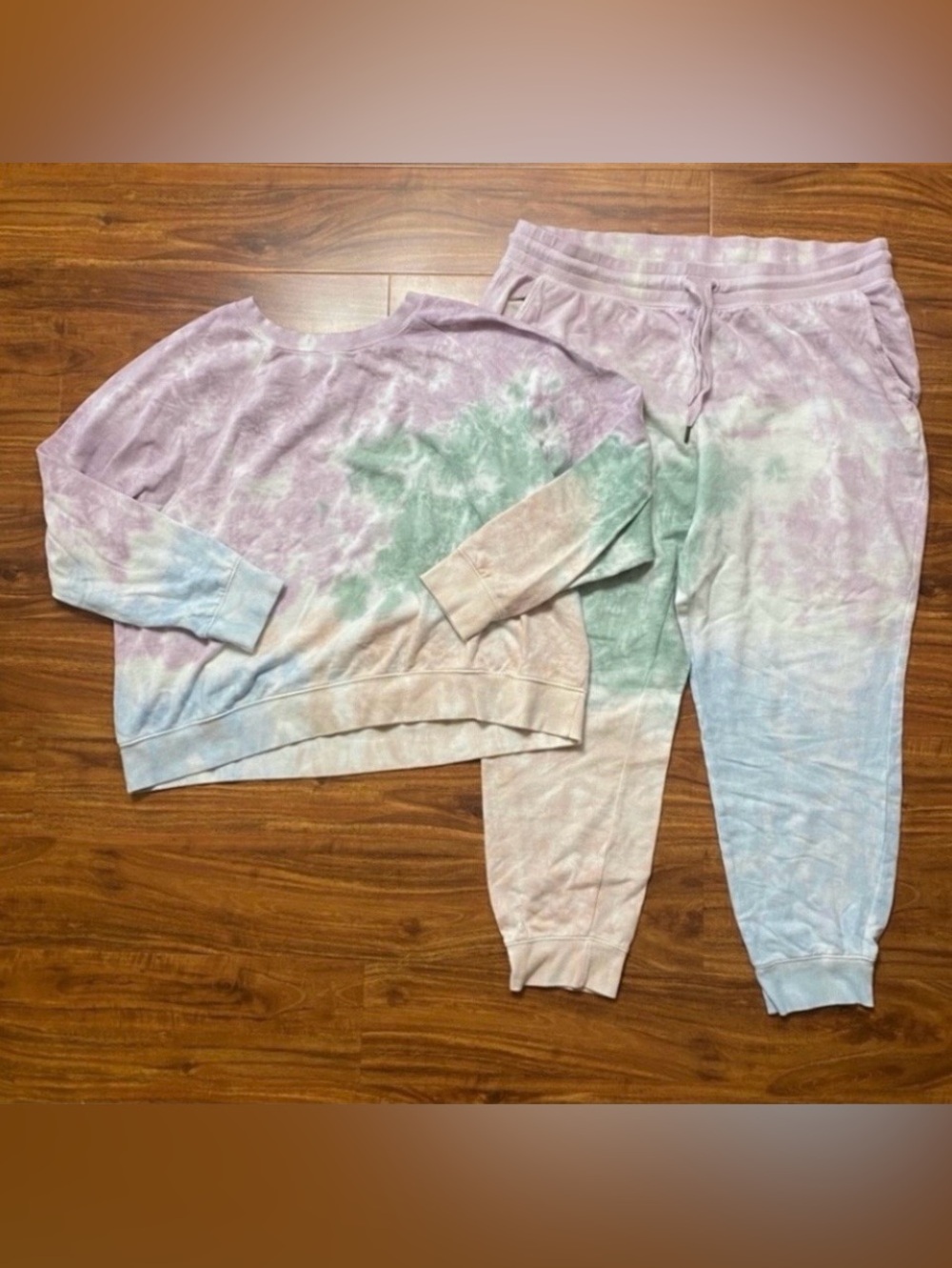 Old Navy Womens Multicolor Tie Dye Boxy Sweatshirt + Jogger Size XL Casual Girly